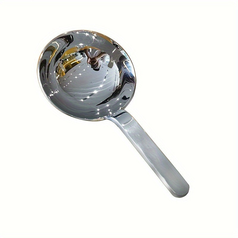 1pc Large Korean-Style Serving Spoon - Heavy-Duty Stainless Steel Soup & Main Dish Utensil with Rust-Resistant Round Handle, Wide Bowl for, Restaurants, Buffets, Catering - Durable Kitchen Spoons for Soup, Salad, Desserts, Easy-Clean