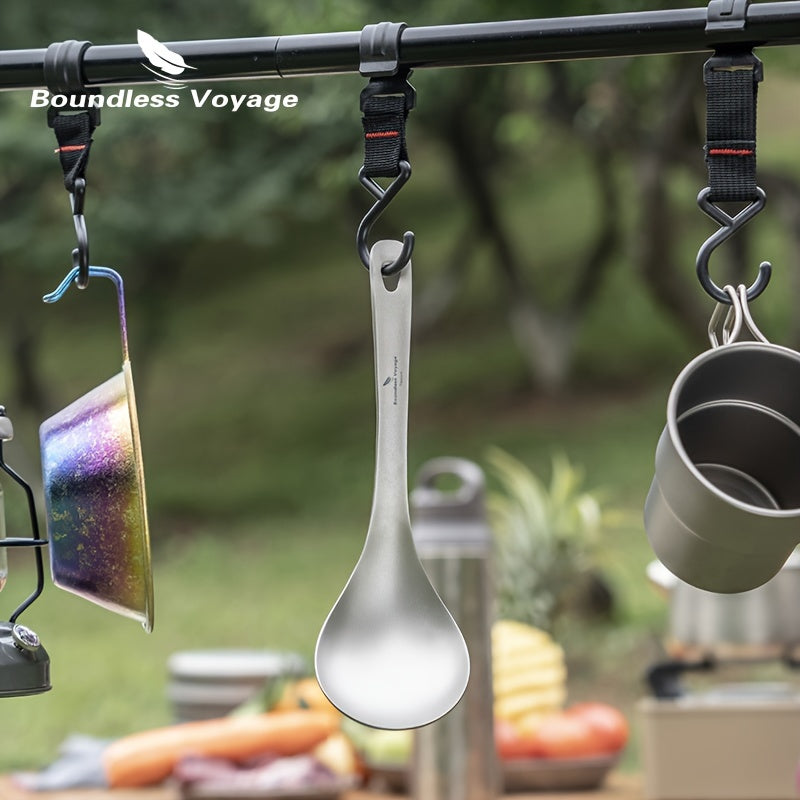 Pure Titanium Soup Spoon Outdoor Spoon Extended Handle Ironing Camping Spatula Camping Rice Spoon Cooking Spoon 1\u002FPcs