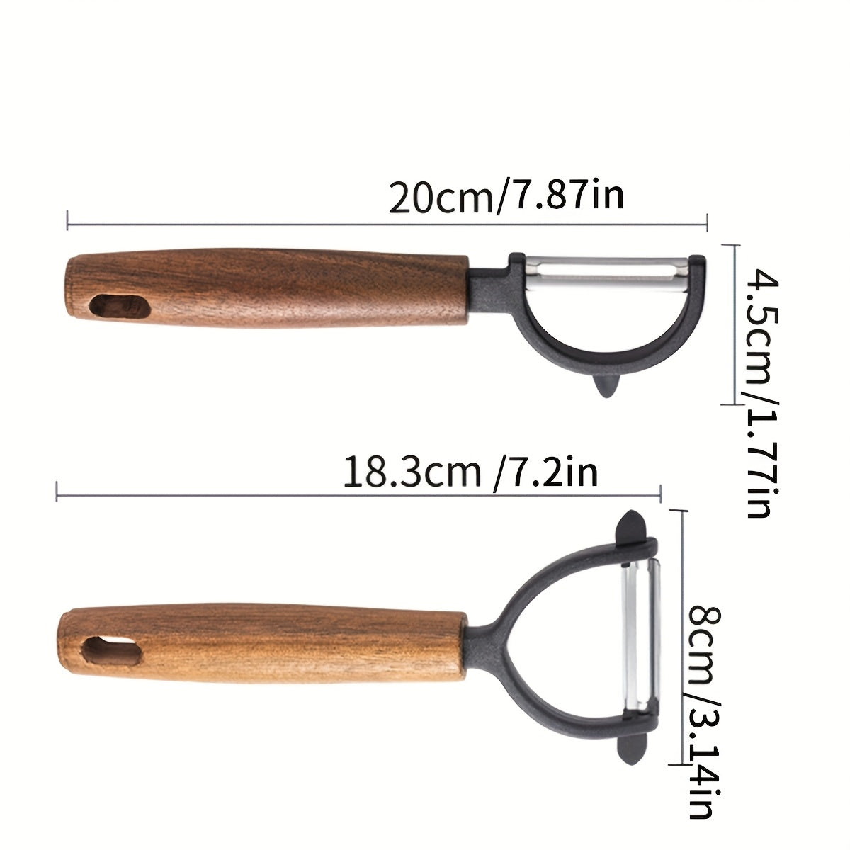 1\u002F 2pcs Stainless Steel Vegetable Peeler with Camphor Wood Handle- Sharp Multi-Function Fruit& Veg Slicer, Ergonomic Kitchen Tool for Potatoes, Carrots& Cucumbers, Traditional Craft Design