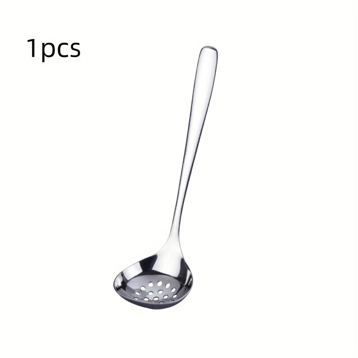 1pc of Thickened Stainless Steel Large Spoons And Slotted Spoons, Creative Western Dining Utensils, Deep Soup Spoons, Ramen Spoons, Hot Pot Spoons, Kitchen, Restaurant, Hotel
