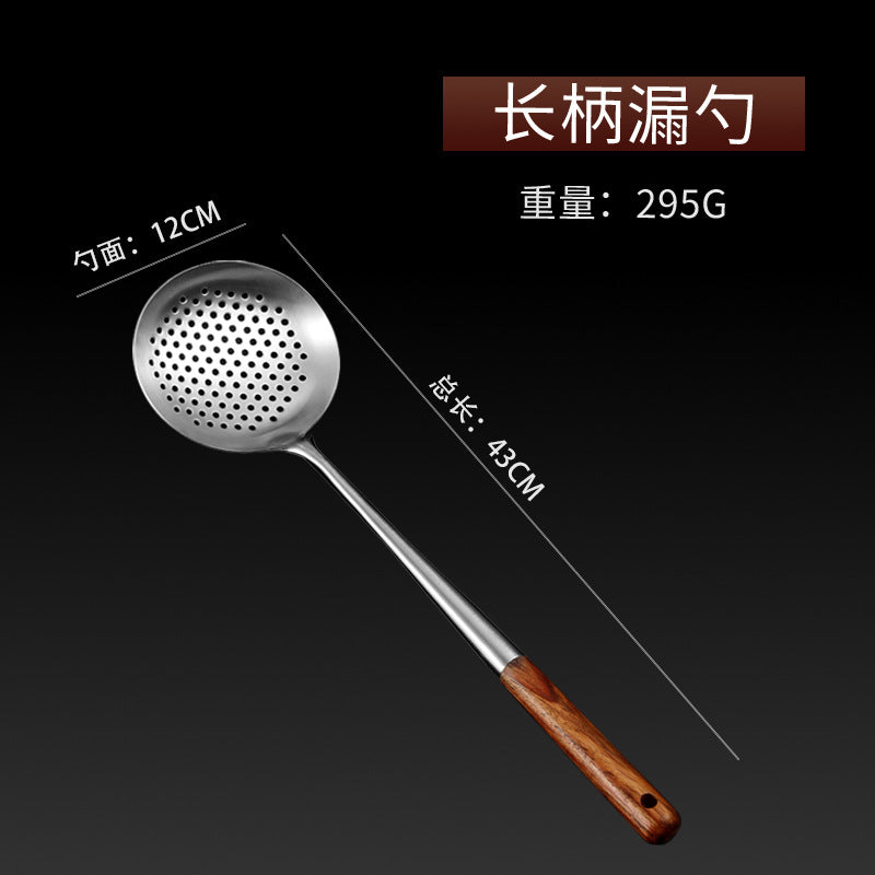 Heavy-Duty -Use Spatula Fried Spoon & Soup Shovel - Long Handle 304 Stainless Steel Kitchen Utensil Suitable for Chefs & Household - Stir-Fry, Saute, Soup Serving
