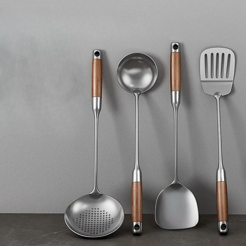 316 Grade Stainless Steel Spatula Colander Soup Spoon Frying Spatula Rice Spoon Wok Kitchen Household Goods Kitchen Utensils Set