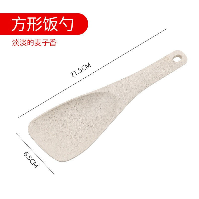 Household Porridge Porridge Kitchen Japanese Spoon Plastic Large Spoon Wheat Straw Long Handle Large Soup Spoon