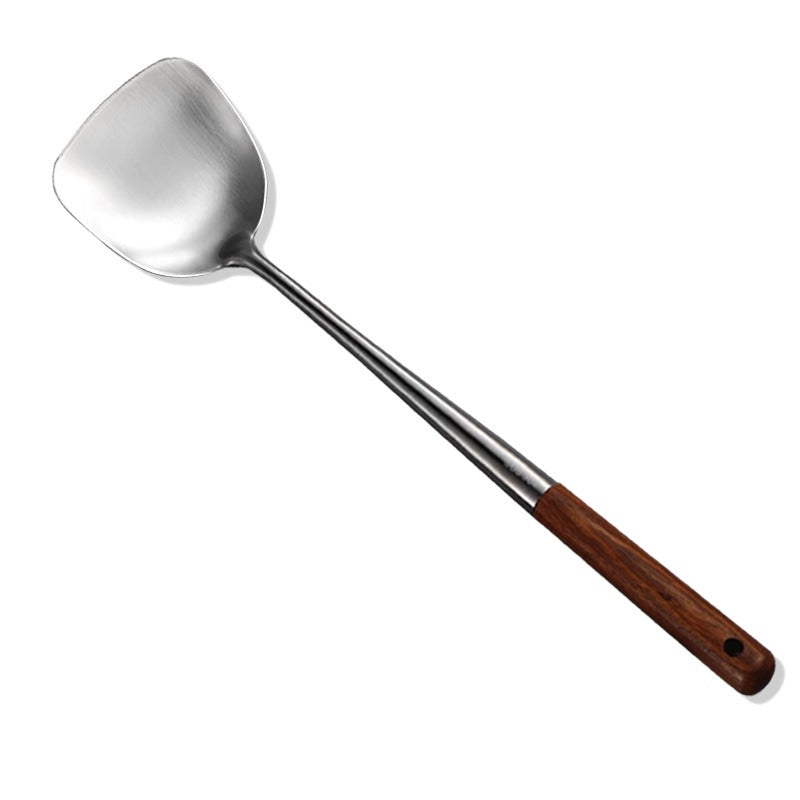 Heavy-Duty -Use Spatula Fried Spoon & Soup Shovel - Long Handle 304 Stainless Steel Kitchen Utensil Suitable for Chefs & Household - Stir-Fry, Saute, Soup Serving