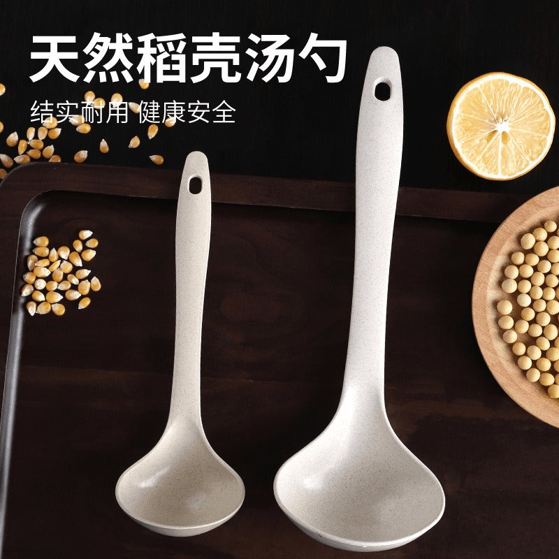 Household Porridge Porridge Kitchen Japanese Spoon Plastic Large Spoon Wheat Straw Long Handle Large Soup Spoon