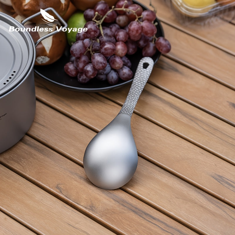 Pure Titanium Soup Spoon Outdoor Spoon Extended Handle Ironing Camping Spatula Camping Rice Spoon Cooking Spoon 1\u002FPcs