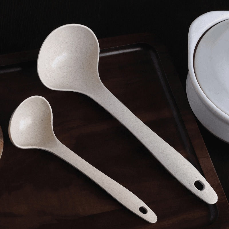Household Porridge Porridge Kitchen Japanese Spoon Plastic Large Spoon Wheat Straw Long Handle Large Soup Spoon