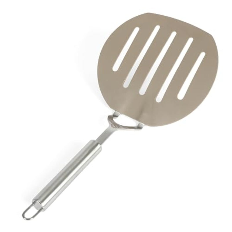 Richburn Large Slotted Pancake Turner with Non-Slip Nylon Flipper - Heavy-Duty Spatula Suitable for Flipping Pancakes, Fish, Omelettes, Serving - Dishwasher, Nonstick-Friendly, Hollow Handle (6.5-inch)