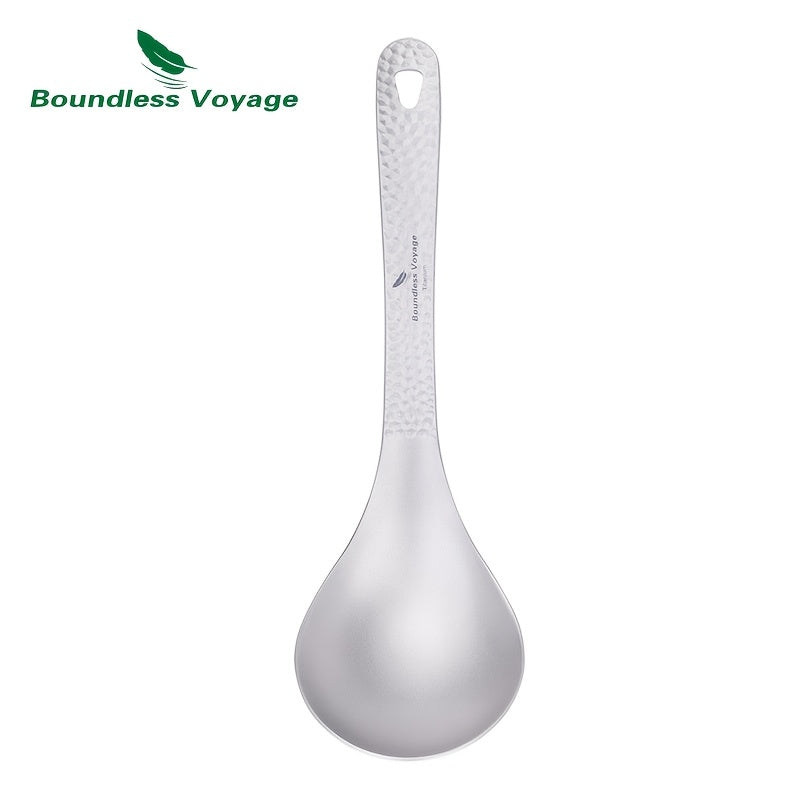 Pure Titanium Soup Spoon Outdoor Spoon Extended Handle Ironing Camping Spatula Camping Rice Spoon Cooking Spoon 1\u002FPcs