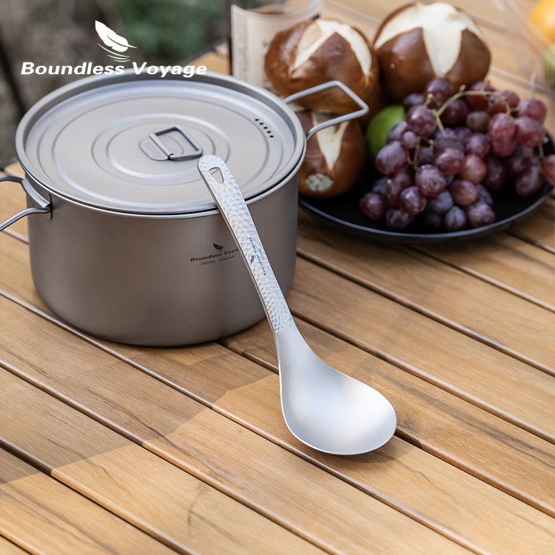 Pure Titanium Soup Spoon Outdoor Spoon Extended Handle Ironing Camping Spatula Camping Rice Spoon Cooking Spoon 1\u002FPcs
