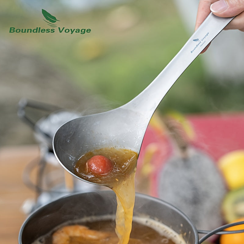 Pure Titanium Soup Spoon Outdoor Spoon Extended Handle Ironing Camping Spatula Camping Rice Spoon Cooking Spoon 1\u002FPcs